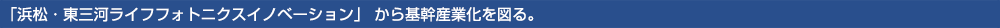 「浜松・東三河ライフフォトニクスイノベーション」 から基幹産業化を図る。