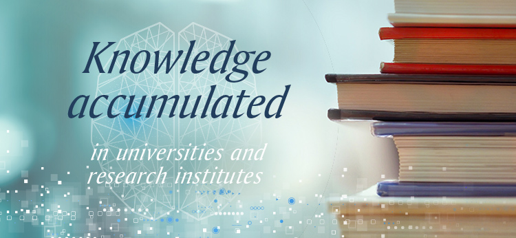 Knowledge accumulated in universities and research institutes